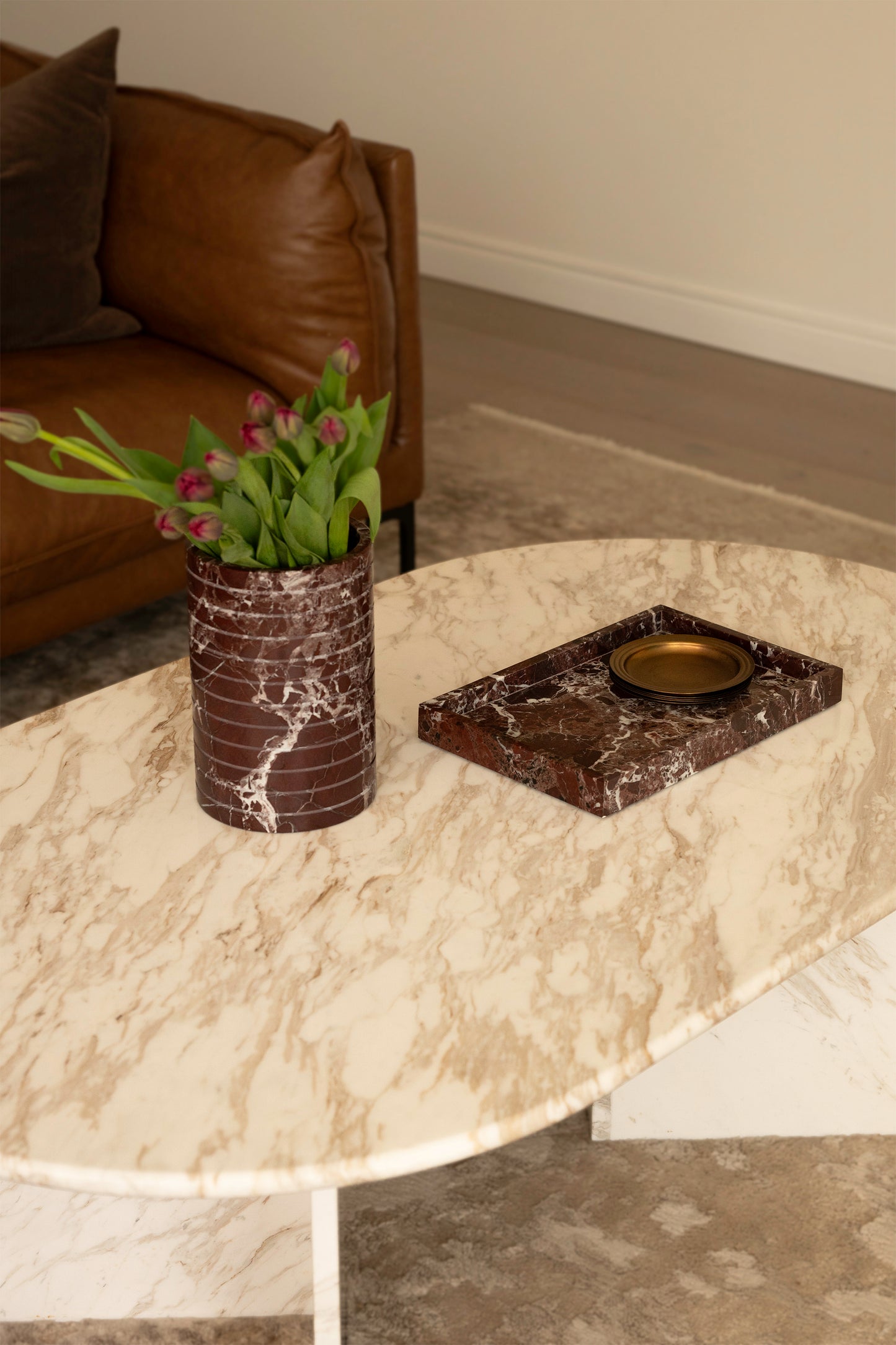 Rosso Levanto Marble Vase