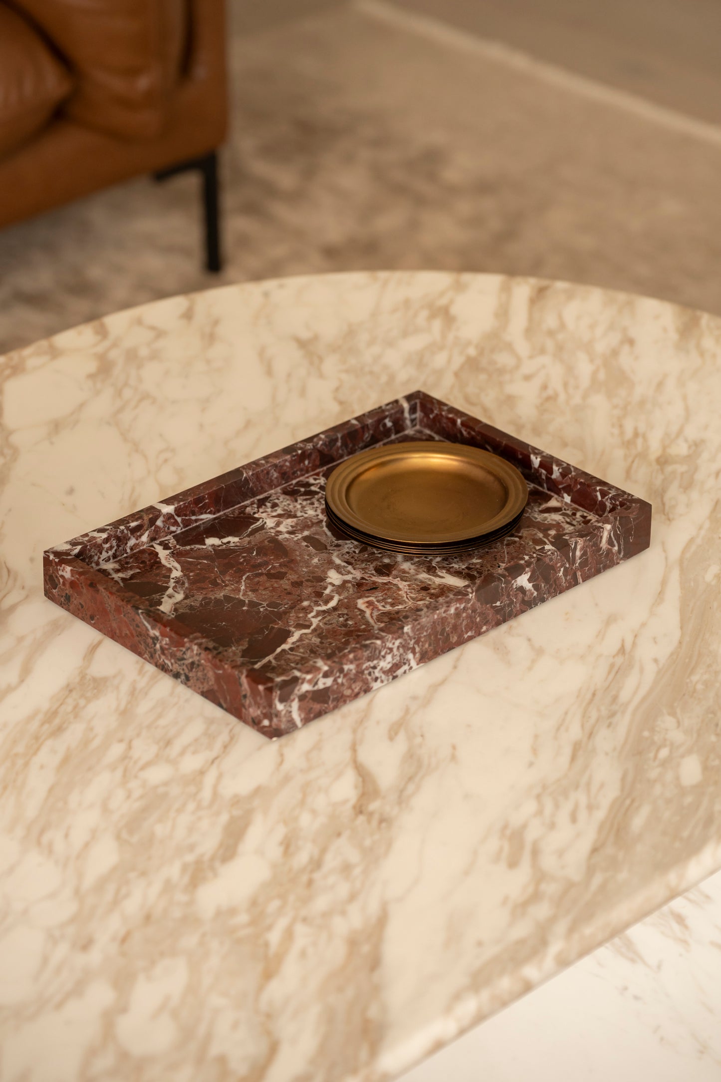 Rosso Levanto Marble Tray