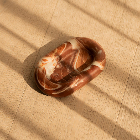 Arabescato Orobico Rosso Marble Tray