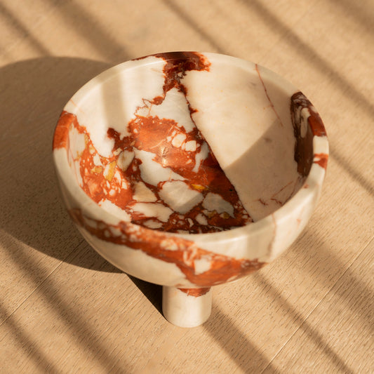 Calacatta Red Trio Leg Bowl