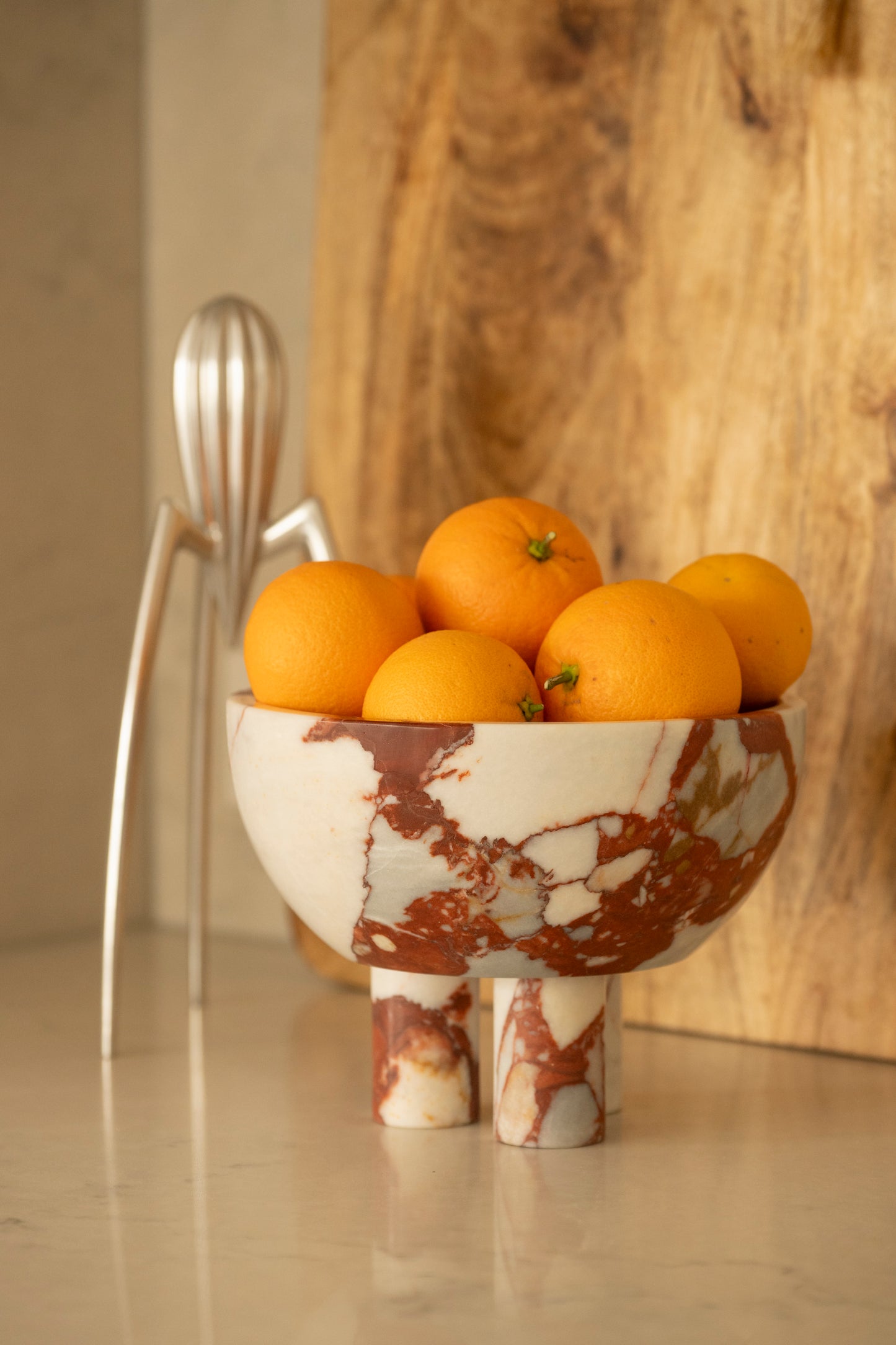 Calacatta Red Trio Leg Bowl