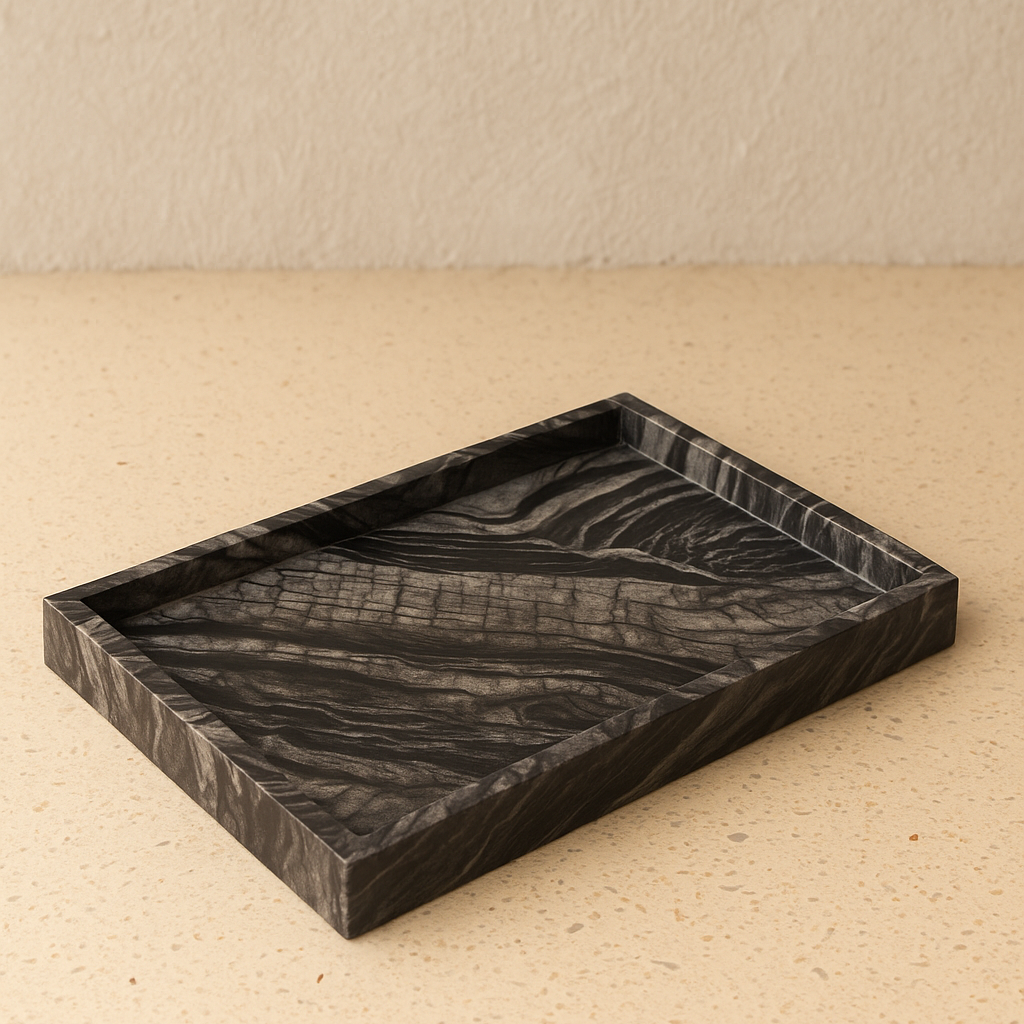 Wood Grain Marble Tray