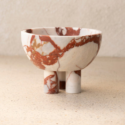 Calacatta Red Trio Leg Bowl