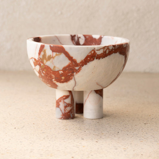 Calacatta Red Trio Leg Bowl