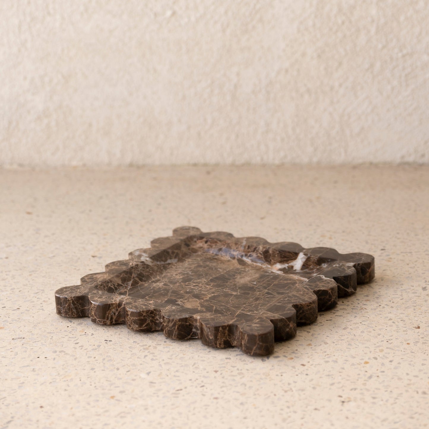 Dark Emperador Scalloped Tray