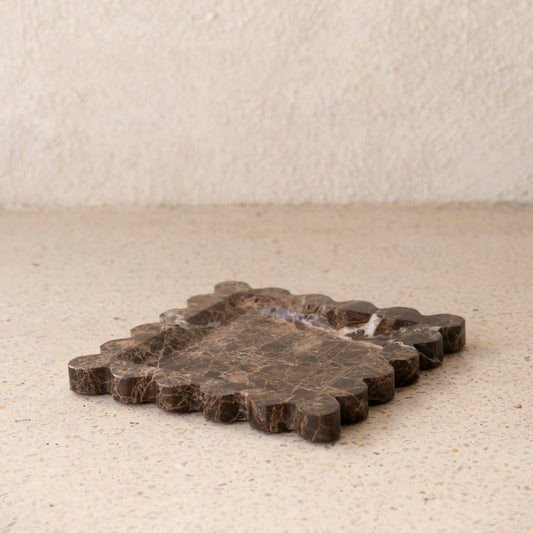Dark Emperador Scalloped Tray