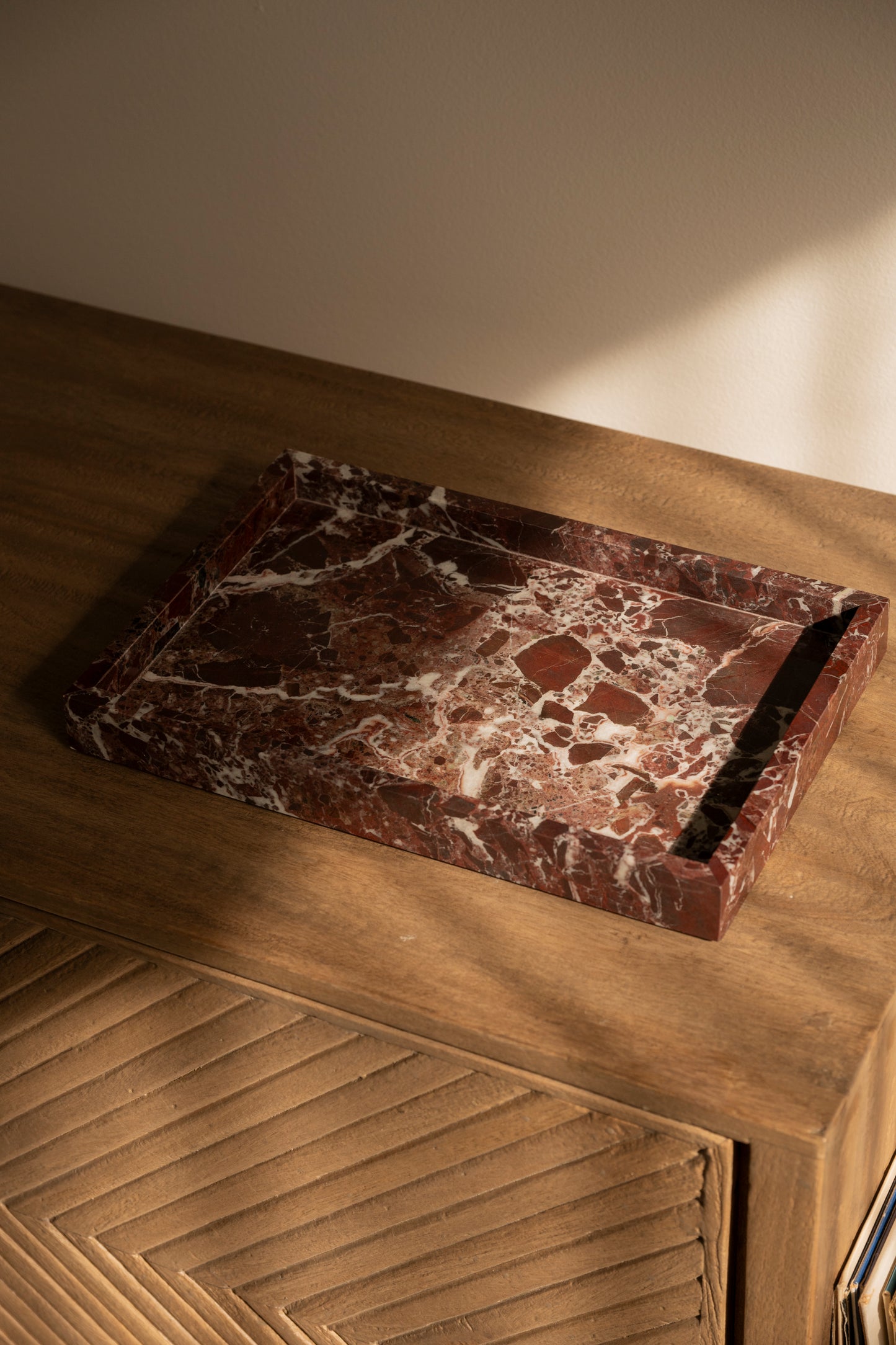 Rosso Levanto Marble Tray
