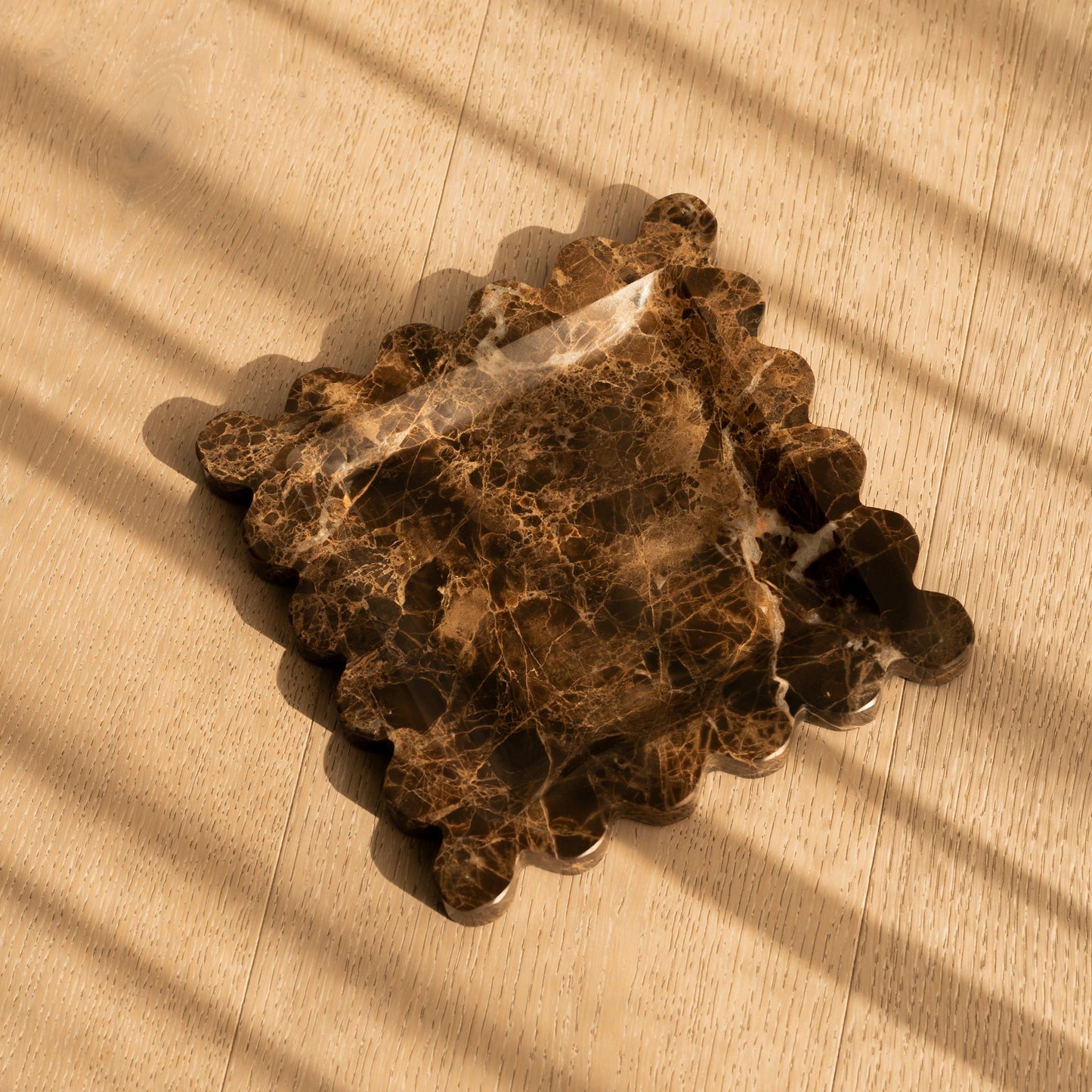Dark Emperador Scalloped Tray
