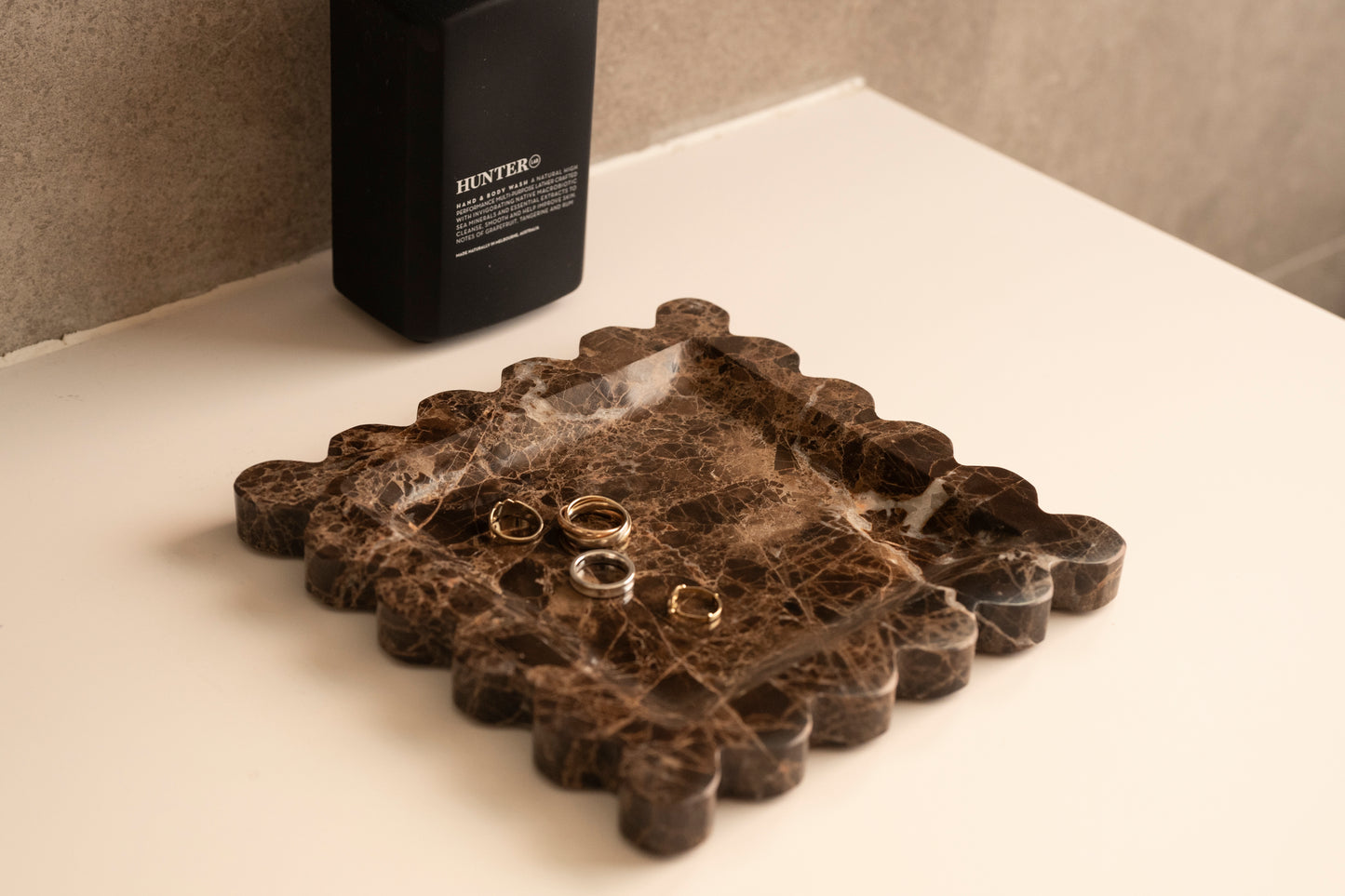 Dark Emperador Scalloped Tray