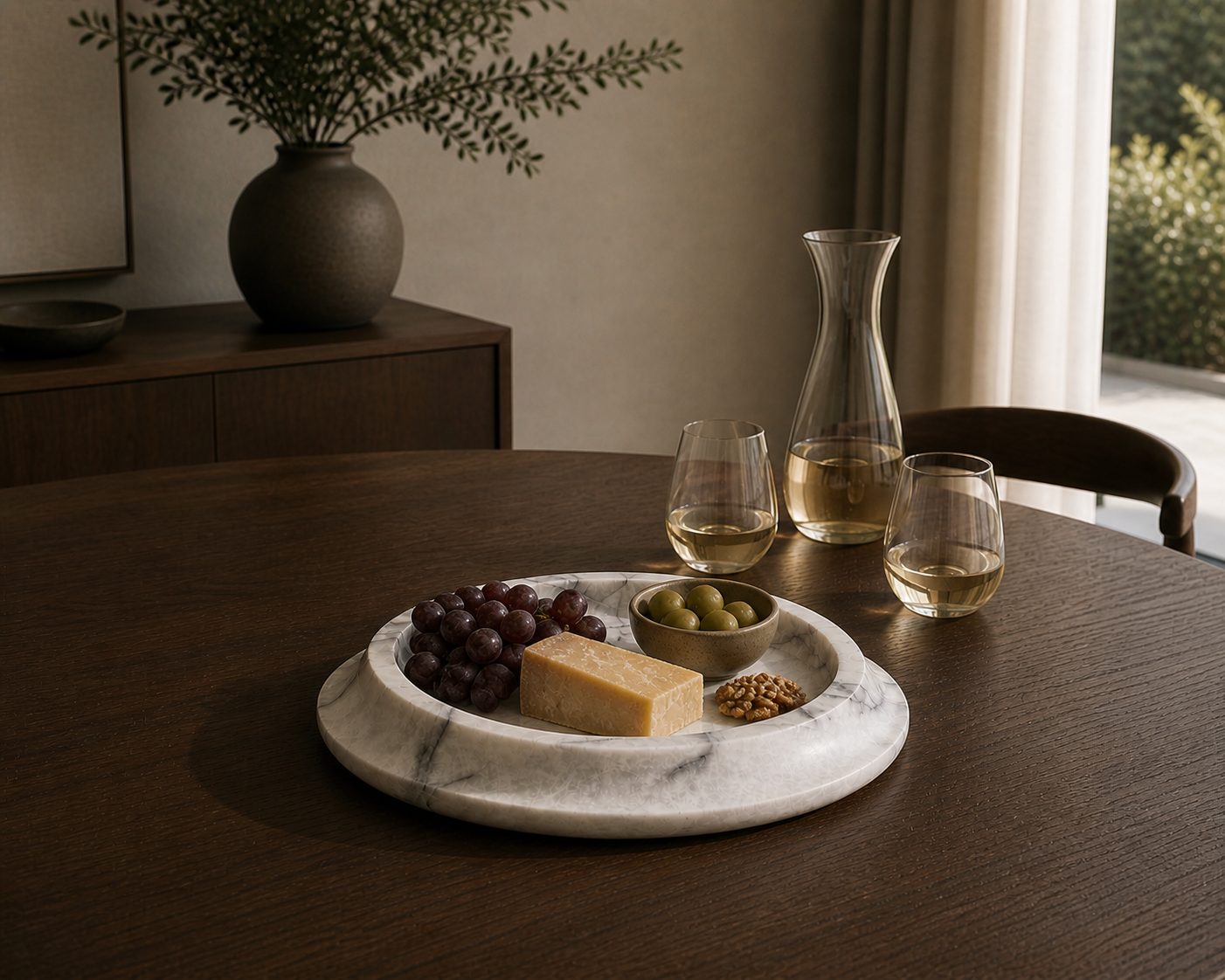 New York Marble Round Tray