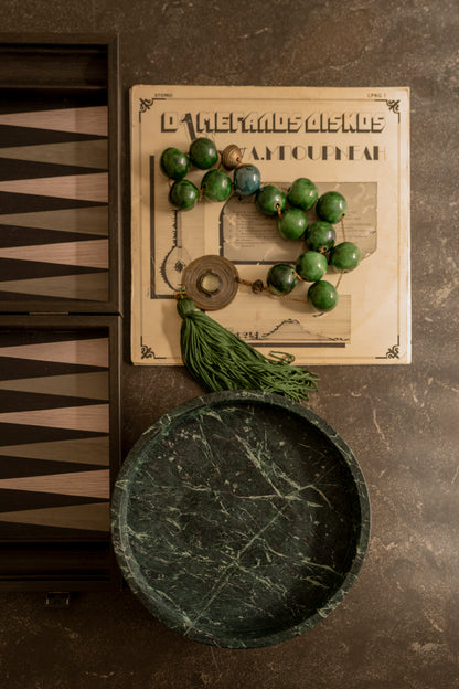 Verde Green Marble Pedestal Bowl