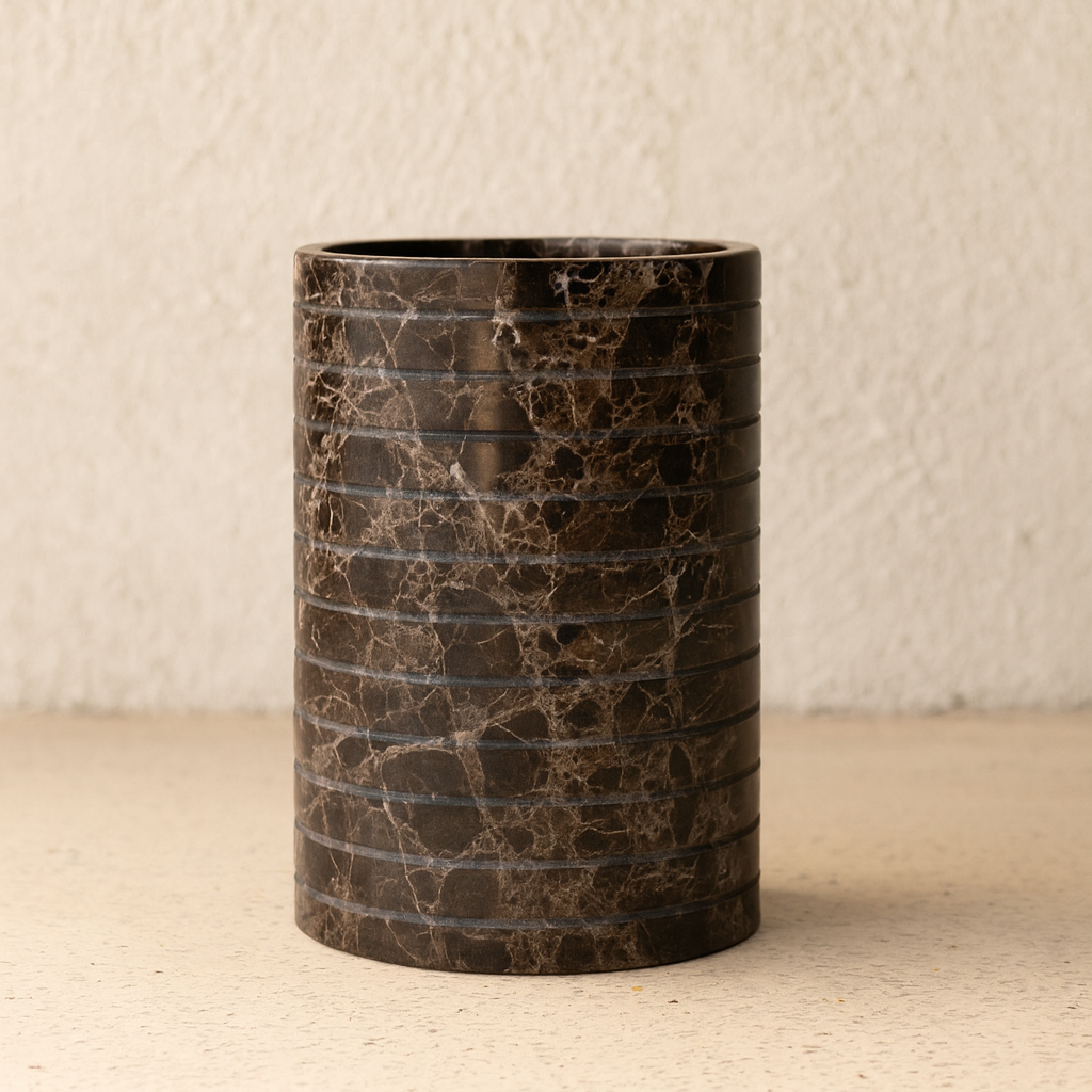 Dark Emperador Marble Vase