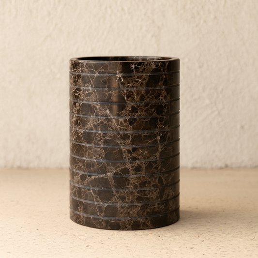 Dark Emperador Marble Vase