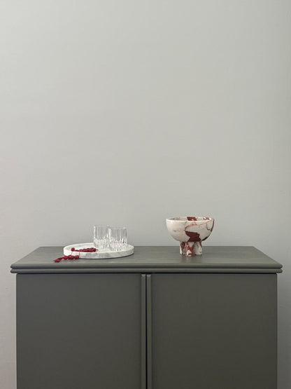 Calacatta Red Trio Leg Bowl