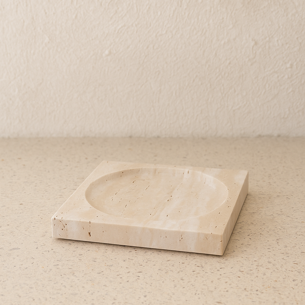 Travertine Square Dish